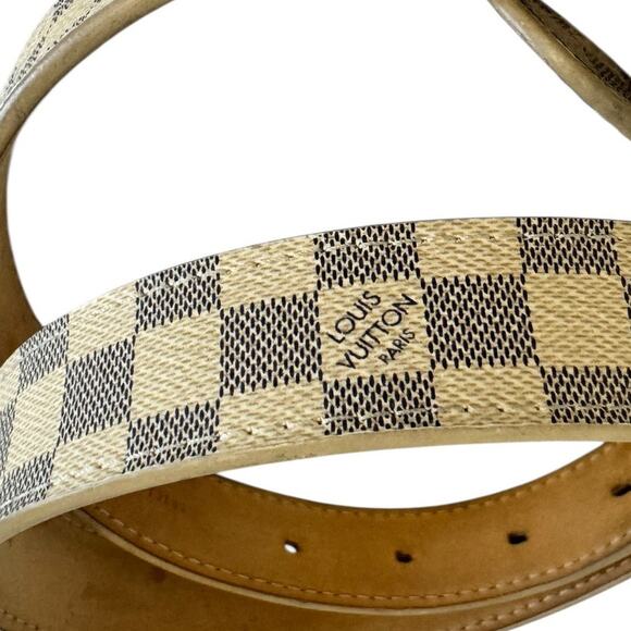 Louis Vuitton Damier Azur Mini Belt Gold Hardware S/M 30-32 Rare main image 4